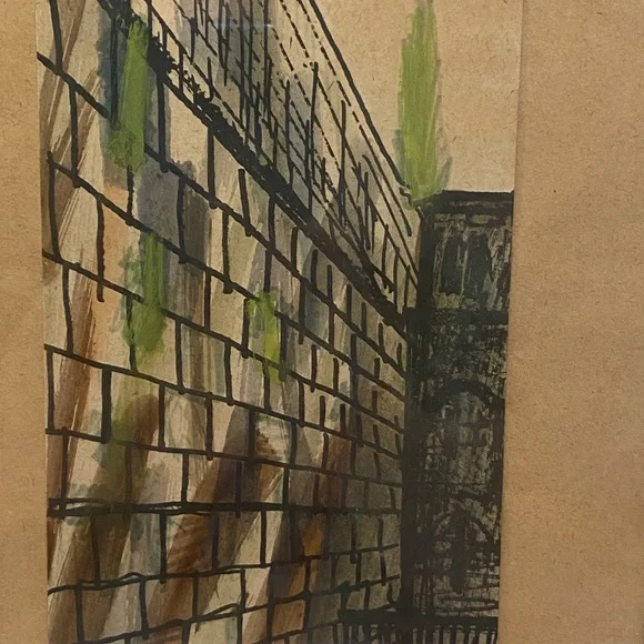 Vintage “The Wall Jerusalem “ Watercolour Painting Framed And Signed 15”-8” Rare